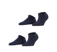 Esprit Damen Sneakersocken Uni 2er-Pack Baumwolle kurz Blau Größe 39-42