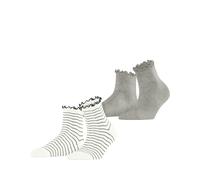 Esprit Damen Kurzsocken Wavy Line – 2er Pack, Baumwolle, gemustert, Mehrfarbig – Gr. 39-42