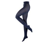ESPRIT Damen Strumpfhose Plain W TI Baumwolle Wolle einfarbig 1 Stück, Blau (Navy Melange 6127), 38-40