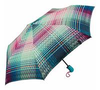 ESPRIT Taschenschirm Easymatic Light Auf-Zu Automatik Cosy Checks - ocean depths
