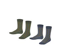 ESPRIT Unisex Kinder Check 2-Pack K SO Socken, Mehrfarbig (Sortiment 0040), 35-38 (9-12 Jahre)