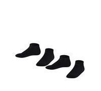 ESPRIT Unisex Kinder Sneakersocken Foot Logo Multipack K Sn Baumwolle kurz einfarbig 2 Paar, Schwarz Black 3000, 35-38