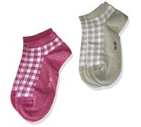 ESPRIT Unisex Kinder Sneakersocken Pixel Checks 2-Pack, Baumwolle, 2er Pack, Mehrfarbig (Sortiment 10), 31-34 (7-9 Jahre)