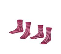 ESPRIT Unisex Kinder Fine Line 2-Pack K SO Baumwolle Gemustert 2 Paar Socken, Mehrfarbig (Pink Rosa 0030), 35-38 (2er Pack)