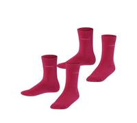 ESPRIT Unisex Kinder Socken Foot Logo Multipack K So Baumwolle einfarbig 2 Paar, Rot Scarlet 8859, 27-30