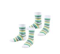 ESPRIT Unisex Kinder Socken Happy Stripe 2-Pack K So Baumwolle gemustert 2 Paar, Weiß White 2000, 35-38