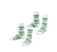 ESPRIT Unisex Kinder Socken Happy Stripe 2-Pack K So Baumwolle gemustert 2 Paar, Weiß White 2000, 35-38