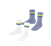 ESPRIT Unisex Kinder Socken Tennis Stripe Multipack K So Baumwolle gemustert 2 Paar, Mehrfarbig Light Blue White 0030, 27-30