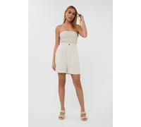 EsQualo Shorts Linen Stripe Sand Größe: M | Kurze Sporthosen Outlet | Damen | Weiß
