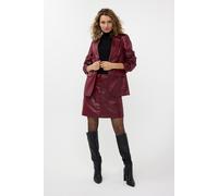 EsQualo Skirt Zipper Metallic Crinkle Wine Red Größe: 36 | Lederröcke Outlet | Damen | Rot