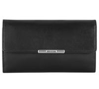 ESQUIRE - Esquire Helena Damenlangbörse mit Überschlag Münzfach geteilt RFID echt Rindleder schwarz Schwarz