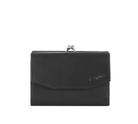 Esquire New Silk Bügelbörse Schwarz Damengeldbörse Knipsbörse Minibörse Leder