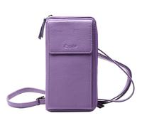 Esquire Leder Geldbörse Handytasche Peru Phone Wallet Bag Lilac Flieder