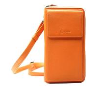Esquire Leder Geldbörse Handytasche Peru Phone Wallet Bag Orange