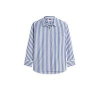 Langarmbluse TOMMY HILFIGER "ESS POPLIN EASY FIT SHIRT", Damen, Gr. 38, wide banker stp ecru seashore navy, Popeline, Obermaterial: 100% Baumwolle, gestreift, normal hüftbedeckend, Ärmel mit Ärmelschl