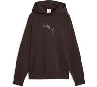 Kapuzensweatshirt PUMA "ESS SEQUINS STANDARD HOODIE FL", Damen, Gr. L, braun (chocolate fondue), Fleece, Obermaterial: 66% Baumwolle, 34% Polyester, unifarben, normal, angesetztes Bündchen, Sweatshirt