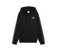 Kapuzensweatshirt PUMA "ESS TAPE HOODIE COMFORT FL", Damen, Gr. L, schwarz (puma schwarz), Fleece, Obermaterial: 68% Baumwolle, 32% Polyester, bedruckt, sportlich, comfort fit normal, Langarm, Sweatsh