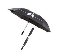 Esschert Design Extra Breiter Partnerschirm Schwarz mit Weißen Vögelchen - Regenschirm für 2 Personen, Stabil & Wetterfest