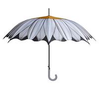 Esschert Design Regenschirm Blume Margerite Weiß Stockschirm Schirm Ø 100cm