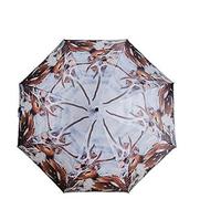 Esschert Design Regenschirm Hirsch im Schnee mit Holzgriff, Automatikschirm, Stockschirm, Schirm, Tier, Hirsche, Grau