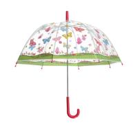 Esschert Design Kinder Regenschirm transparent mit Schmetterlingen und pinkem Griff