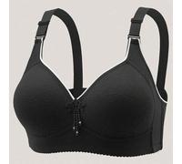 EssElegance Damen BH ohne Bügel mit Spitzenapplikation, Push-Up, vollständige Abdeckung, bequem