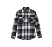 Essence Long Sleeve Flannel Shirt Plaid Herren langarm Hemd, Harley Black Ombre Blue, XXL XXL blau schwarz