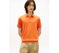Poloshirt TOMMY HILFIGER "ESSENTIAL COTTON KNITTED", Herren, Gr. XXL, brilliant orange, Strick, Obermaterial: 100% Baumwolle, Rippbündchen, Shirts (39176430-XXL) brilliant orange