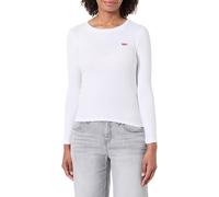 Levi's Langarmshirt Essential HM LS Tee – 100% Baumwolle, Regular Fit, Rundhals – Damen L Weiß