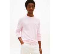 Rundhalspullover TOMMY HILFIGER "ESSENTIAL COTTON CREW NECK", Herren, Gr. L, pink lily, Strick, Obermaterial: 100% Baumwolle, casual, regular fit, Rundhals, Langarm Rippbündchen, Pullover (78559350-L)