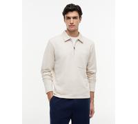 Sweatshirt TOMMY HILFIGER "ESSENTIAL TERRY POCKET 1/4 ZIP", Herren, Gr. L, heatherot oatmilk, Sweatware, Obermaterial: 100% Baumwolle, normal normal, Sweatshirts Sweatshirt (47043245-L) heatherot oatm