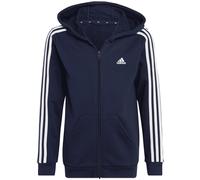 Essentials 3-Streifen Fleece Kinder Kapuzensweater, blau, Gr. 140