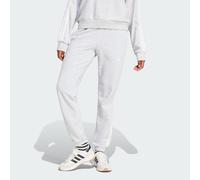Essentials 3-Streifen French Terry Cuffed Hose Light Grey Heather / White XS