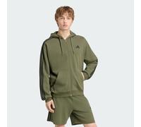 Essentials 3-Streifen French Terry Kapuzenjacke Olive Four / Black 4XL