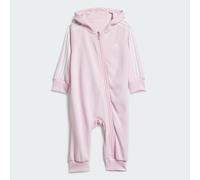 Essentials 3-Streifen French Terry-onesie Kids Clear Pink / White 92