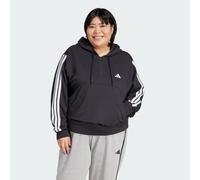 Essentials 3-Streifen French Terry Quarter-Zip Hoodie - Große Größen Black / White 4X