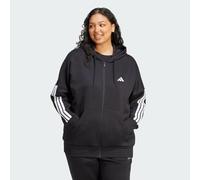 Adidas Fleece-Kapuzenjacke Essentials 3-Streifen Full-Zip Große Größen Schwarz/Weiß 4X