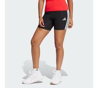 adidas Women's Essentials 3-Stripes HIGH Waisted Biker Shorts, Black/White, XXL