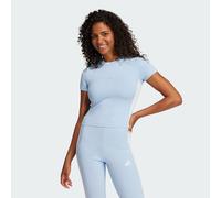 Adidas Damen T-Shirt Essentials 3-Streifen Slim Baby (JE1241) Glow Blue/White S