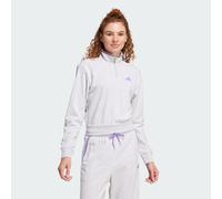 adidas Essentials Color Pop French Terry Cropped 1/4-Zip Sweatshirt Damen JN6989 - light grey heather S