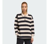 Essentials Contemporary French Terry Langarm-Poloshirt Black / Crystal Linen XS