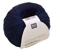 Essentials Cotton Dk 50 g = 130 m Lauflänge / Knäuel 100% Baumwolle Häkelgarn zum Stricken Häkeln Basteln Marine / Navy