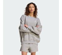 Sweatshirt ADIDAS ORIGINALS "ESS FL CRW OS", Damen, Gr. M, grau (medium grau heather), Obermaterial: 82% Baumwolle, 18% Polyester, normal, Rundhals, angesetztes Bündchen, Sweatshirts Sweatshirt, mit R