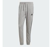 Essentials Fleece Tapered Cuff 3-Streifen Hose Medium Grey Heather / Black XS