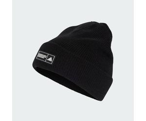 ESSENTIALS LABEL BEANIE MIT UMSCHLAG Black / White S/M