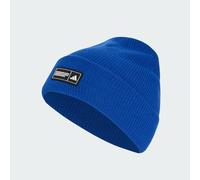 ESSENTIALS LABEL BEANIE MIT UMSCHLAG Royal Blue / White L/XL