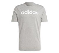 adidas Herren Essentials Single Jersey Linear Embroidered Logo Tee, Medium Grey Heather, M