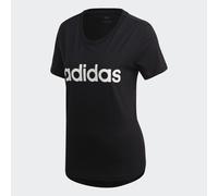 adidas Damen T-Shirt Essentials Linear Slim, Black/White, L, DP2361