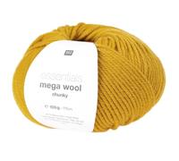 Essentials Mega Wool Chunky Strickgarn, 55% Schurwolle und 45% Polyacryl, 100 g (Senf)