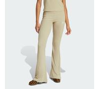 Leggings ADIDAS ORIGINALS "ESSENTIALS RIB FLARED", Damen, Gr. L, N-Gr, stone khaki, Obermaterial: 46% Baumwolle, 45% Viskose, 9% Elasthan, Hosen Leggings, mit ausgestelltem Bein und Ripp Optik, hoher